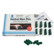 Herbal Men Plus 10-ties kapsulių pakuotė.